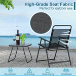  - 3 Pieces Patio Folding Conversation Chairs and Table - Outdoor Style Company