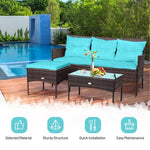  - 3 Pieces Patio Furniture Sectional Set with 5 Cozy Cushions - Outdoor Style Company