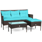  - 3 Pieces Patio Furniture Sectional Set with 5 Cozy Cushions - Outdoor Style Company