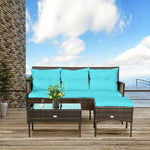  - 3 Pieces Patio Furniture Sectional Set with 5 Cozy Cushions - Outdoor Style Company