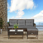  - 3 Pieces Patio Furniture Sectional Set with 5 Cozy Cushions - Outdoor Style Company