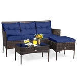  - 3 Pieces Patio Furniture Sectional Set with 5 Cozy Cushions - Outdoor Style Company