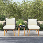  - 3 Pieces Patio Furniture Set with Cushioned Chairs and Tempered Glass Side Table - Outdoor Style Company