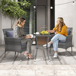  - 3 Pieces Patio Furniture Set with Cushioned Patio Chairs and Tempered Glass Coffee Table - Outdoor Style Company