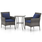  - 3 Pieces Patio Furniture Set with Cushioned Patio Chairs and Tempered Glass Coffee Table - Outdoor Style Company