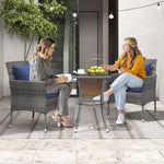  - 3 Pieces Patio Furniture Set with Cushioned Patio Chairs and Tempered Glass Coffee Table - Outdoor Style Company