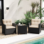  - 3 Pieces Patio Furniture Set with Tempered Glass Coffee Table - Outdoor Style Company