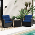  - 3 Pieces Patio Furniture Set with Tempered Glass Coffee Table - Outdoor Style Company