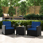  - 3 Pieces Patio Furniture Set with Tempered Glass Coffee Table - Outdoor Style Company