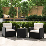  - 3 Pieces Patio Furniture Set with Tempered Glass Coffee Table - Outdoor Style Company