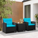  - 3 Pieces Patio Furniture Set with Tempered Glass Coffee Table - Outdoor Style Company