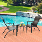  - 3 Pieces Patio Rattan Bistro Set with High Backrest and Armrest - Outdoor Style Company