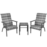  - 3 Pieces Patio Rattan Bistro Set with High Backrest and Armrest - Outdoor Style Company