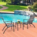  - 3 Pieces Patio Rattan Bistro Set with High Backrest and Armrest - Outdoor Style Company