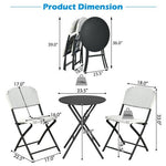  - 3 Pieces Patio Rattan Bistro Set with Round Dining Table and 2 Chairs - Outdoor Style Company