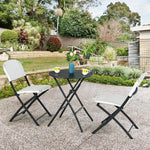  - 3 Pieces Patio Rattan Bistro Set with Round Dining Table and 2 Chairs - Outdoor Style Company