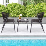  - 3 Pieces Patio Rattan Furniture Set for Backyard Poolside - Brown and Black - Outdoor Style Company