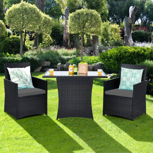  - 3 Pieces Patio Rattan Furniture Set with Cushion and Sofa Armrest - Outdoor Style Company