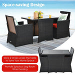  - 3 Pieces Patio Rattan Furniture Set with Cushion and Sofa Armrest - Outdoor Style Company