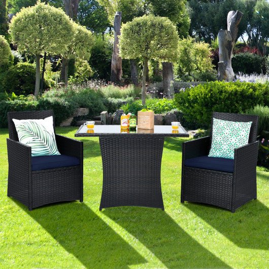  - 3 Pieces Patio Rattan Furniture Set with Cushion and Sofa Armrest - Outdoor Style Company