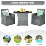  - 3 Pieces Patio Rattan Furniture Set with Cushioned Armrest Sofa - Outdoor Style Company