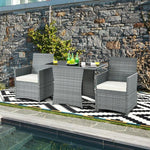  - 3 Pieces Patio Rattan Furniture Set with Cushioned Armrest Sofa - Outdoor Style Company