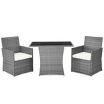  - 3 Pieces Patio Rattan Furniture Set with Cushioned Armrest Sofa - Outdoor Style Company