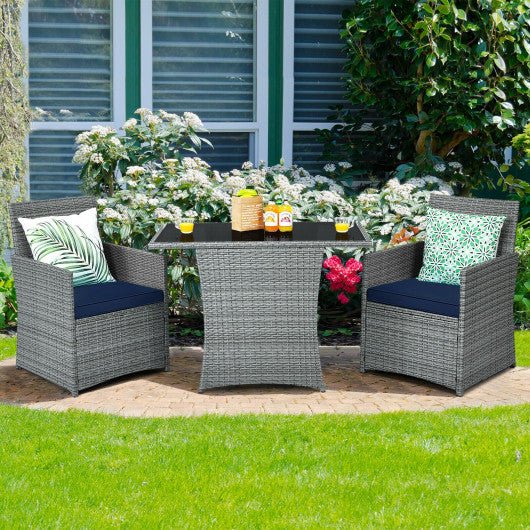  - 3 Pieces Patio Rattan Furniture Set with Cushioned Armrest Sofa - Outdoor Style Company