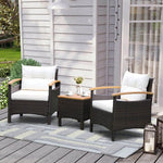  - 3 Pieces Patio Rattan Furniture Set with Removable Cushions - Outdoor Style Company