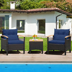  - 3 Pieces Patio Rattan Furniture Set with Removable Cushions - Outdoor Style Company