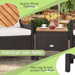  - 3 Pieces Patio Rattan Furniture Set with Removable Cushions - Outdoor Style Company