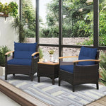  - 3 Pieces Patio Rattan Furniture Set with Removable Cushions - Outdoor Style Company