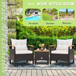  - 3 Pieces Patio Rattan Furniture Set with Removable Cushions - Outdoor Style Company