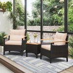  - 3 Pieces Patio Rattan Furniture Set with Removable Cushions - Outdoor Style Company