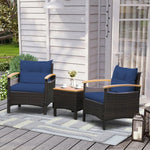  - 3 Pieces Patio Rattan Furniture Set with Removable Cushions - Outdoor Style Company