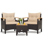  - 3 Pieces Patio Rattan Furniture Set with Removable Cushions - Outdoor Style Company