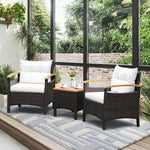  - 3 Pieces Patio Rattan Furniture Set with Removable Cushions - Outdoor Style Company