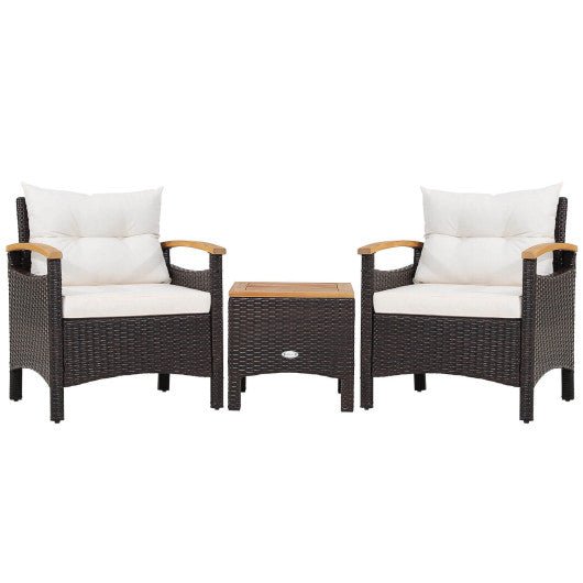  - 3 Pieces Patio Rattan Furniture Set with Removable Cushions - Outdoor Style Company