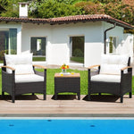  - 3 Pieces Patio Rattan Furniture Set with Removable Cushions - Outdoor Style Company