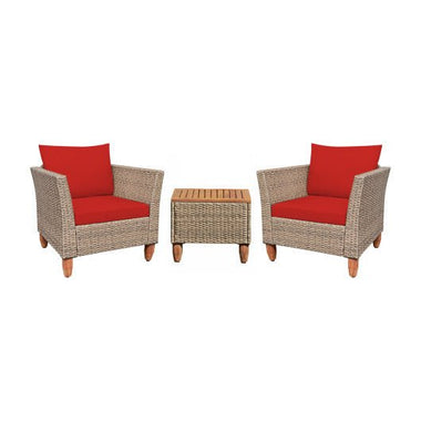  - 3 Pieces Patio Rattan Furniture Set with Washable Cushion for Yard Porch - Outdoor Style Company