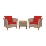  - 3 Pieces Patio Rattan Furniture Set with Washable Cushion for Yard Porch - Outdoor Style Company