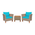  - 3 Pieces Patio Rattan Furniture Set with Washable Cushion for Yard Porch - Outdoor Style Company