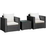  - 3 Pieces Patio Wicker Conversation Set with Cushion - Outdoor Style Company