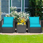  - 3 Pieces Patio Wicker Conversation Set with Cushion - Outdoor Style Company