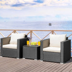  - 3 Pieces Patio Wicker Conversation Set with Cushion - Outdoor Style Company