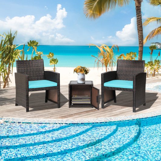  - 3 Pieces Patio Wicker Furniture Set with Storage Table and Protective Cover - Outdoor Style Company