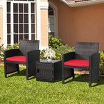  - 3 Pieces Patio Wicker Furniture Set with Storage Table and Protective Cover - Outdoor Style Company