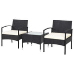  - 3 Pieces Patio Wicker Rattan Furniture Set with Cushion for Lawn Backyard - Outdoor Style Company