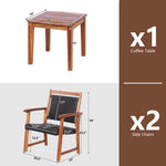  - 3 Pieces Rattan Bistro Set with Acacia Wood Frame for Garden - Outdoor Style Company