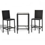  - 3 Pieces Rattan Outdoor Dining Table and Barstools Set - Outdoor Style Company